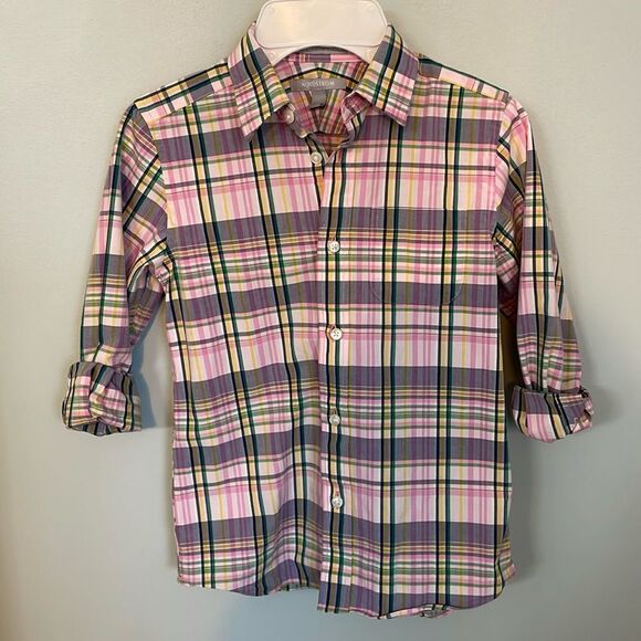 Nordstrom Pink Checkered Button Down size 6 - Picture 2 of 4